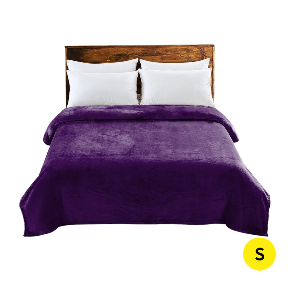 DreamZ 320GSM 220x160cm Ultra Soft Mink Blanket Warm Throw in Aubergine Colour Fast shipping On sale