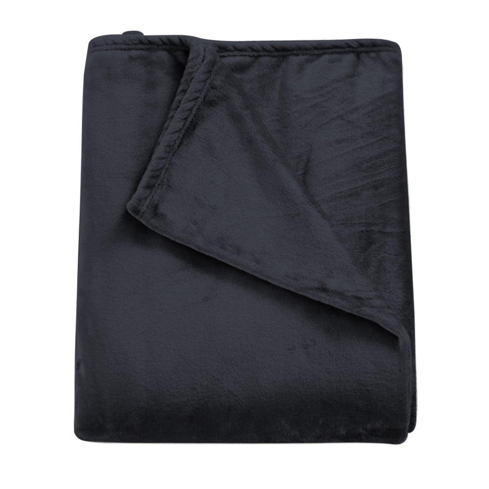 DreamZ 320GSM 220x160cm Ultra Soft Mink Blanket Warm Throw in Dark Grey Colour Fast shipping On sale