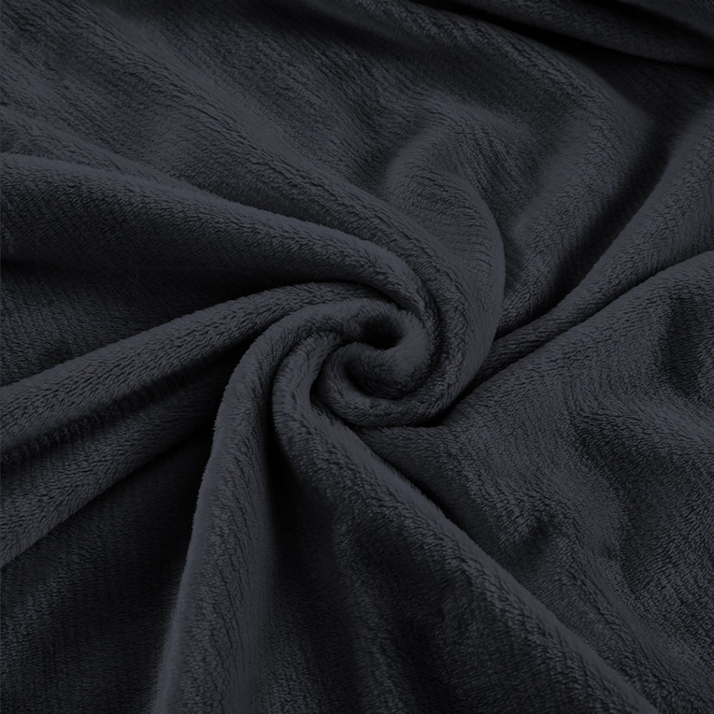 DreamZ 320GSM 220x160cm Ultra Soft Mink Blanket Warm Throw in Dark Grey Colour Fast shipping On sale