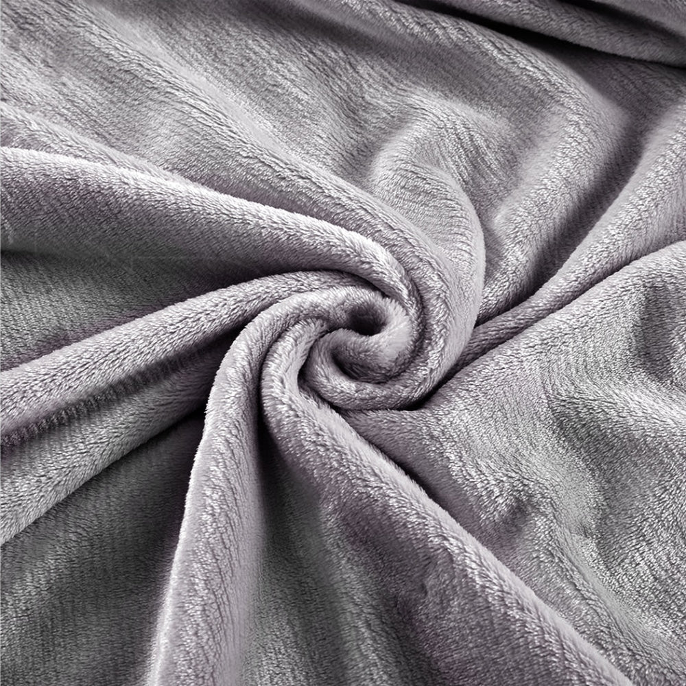 DreamZ 320GSM 220x160cm Ultra Soft Mink Blanket Warm Throw in Silver Colour Fast shipping On sale