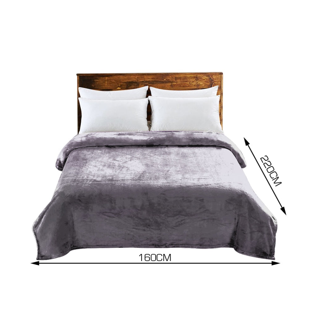 DreamZ 320GSM 220x160cm Ultra Soft Mink Blanket Warm Throw in Silver Colour Fast shipping On sale