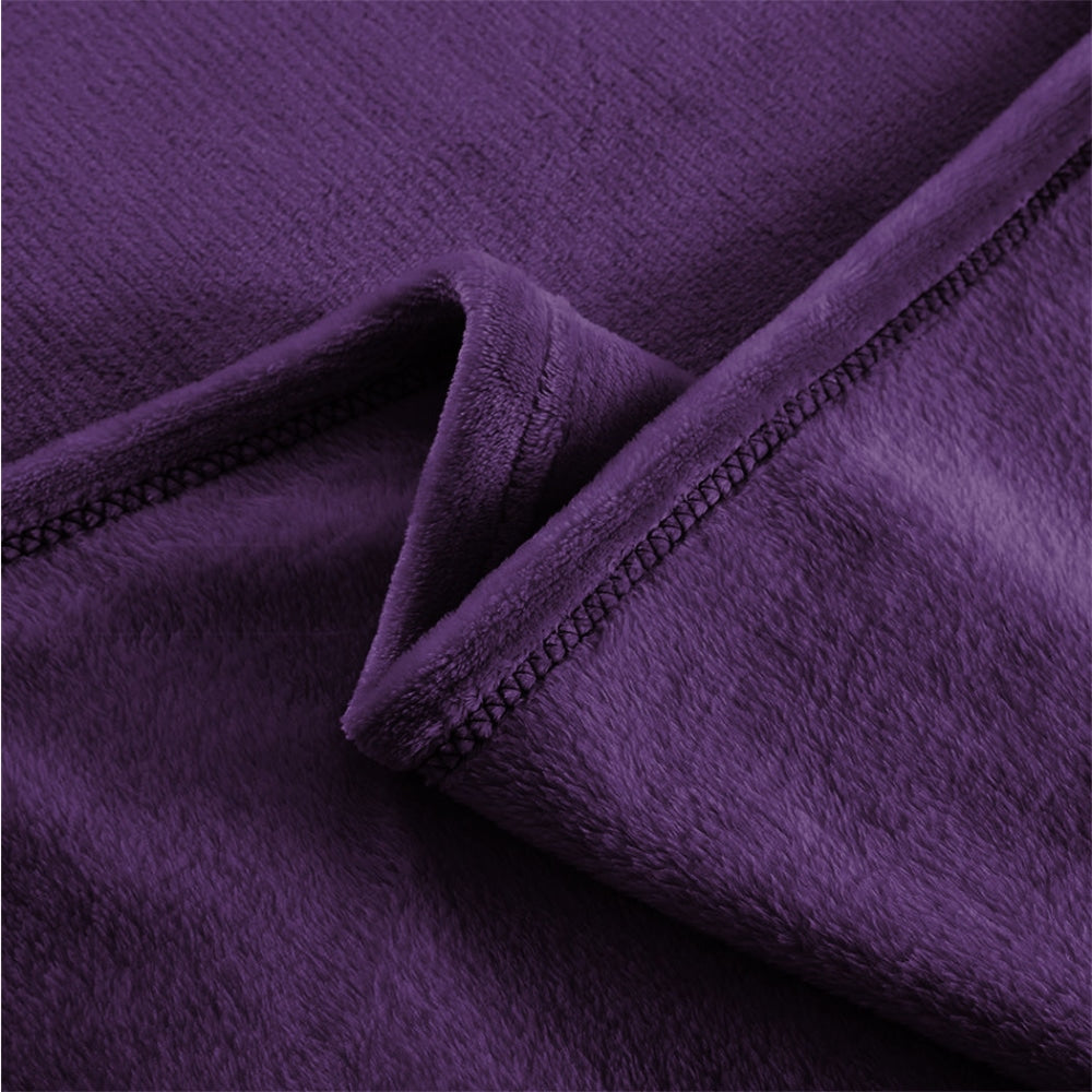 DreamZ 320GSM 220x240cm Ultra Soft Mink Blanket Warm Throw in Aubergine Colour Fast shipping On sale