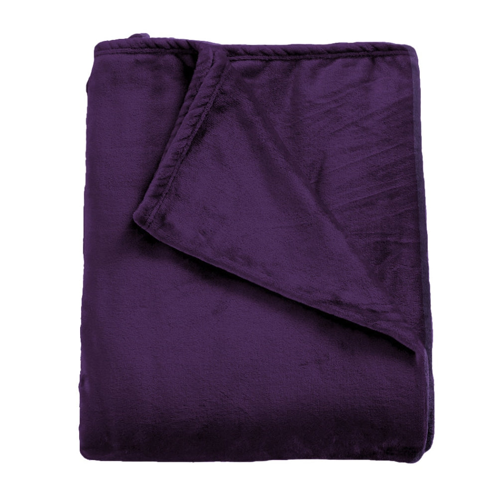 DreamZ 320GSM 220x240cm Ultra Soft Mink Blanket Warm Throw in Aubergine Colour Fast shipping On sale