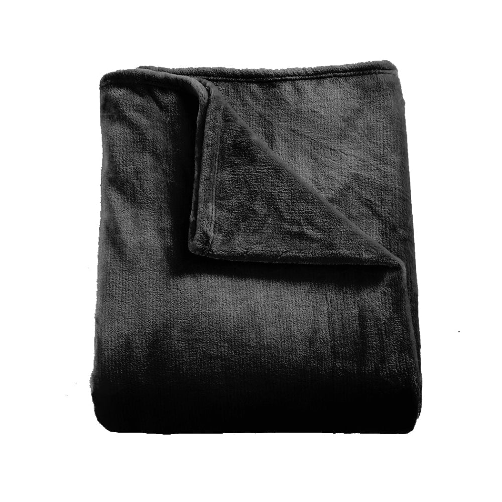 DreamZ 320GSM 220x240cm Ultra Soft Mink Blanket Warm Throw in Black Colour Fast shipping On sale