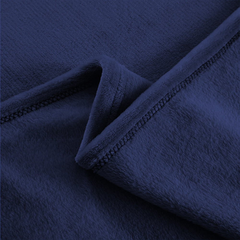 DreamZ 320GSM 220x240cm Ultra Soft Mink Blanket Warm Throw in Navy Colour Fast shipping On sale