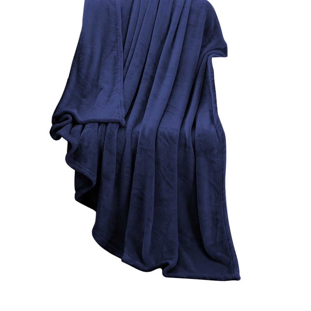 DreamZ 320GSM 220x240cm Ultra Soft Mink Blanket Warm Throw in Navy Colour Fast shipping On sale