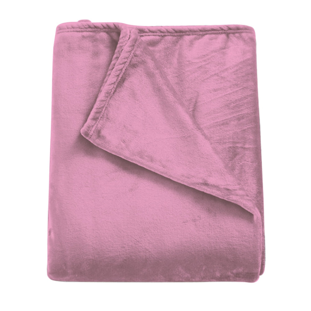 DreamZ 320GSM 220x240cm Ultra Soft Mink Blanket Warm Throw in Pink Colour Fast shipping On sale