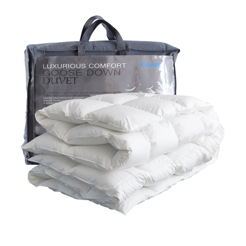 DreamZ 500GSM All Season Goose Down Feather Filling Duvet in King Single Size Quilt Fast shipping On sale