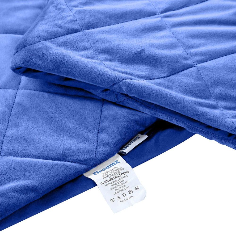 DreamZ 5KG Anti Anxiety Weighted Blanket Gravity Blankets Royal Blue Colour Fast shipping On sale