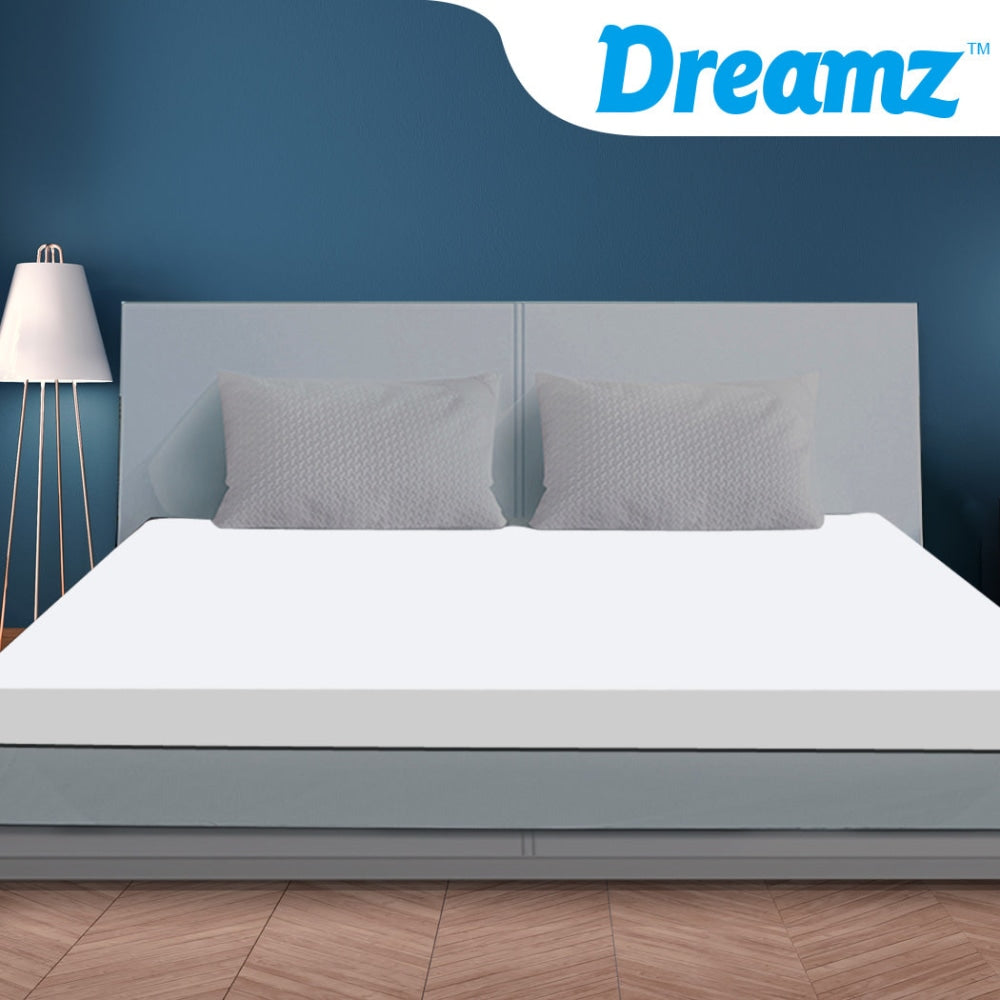 DreamZ 7cm Memory Foam Bed Mattress Topper Polyester Underlay Cover King Fast shipping On sale