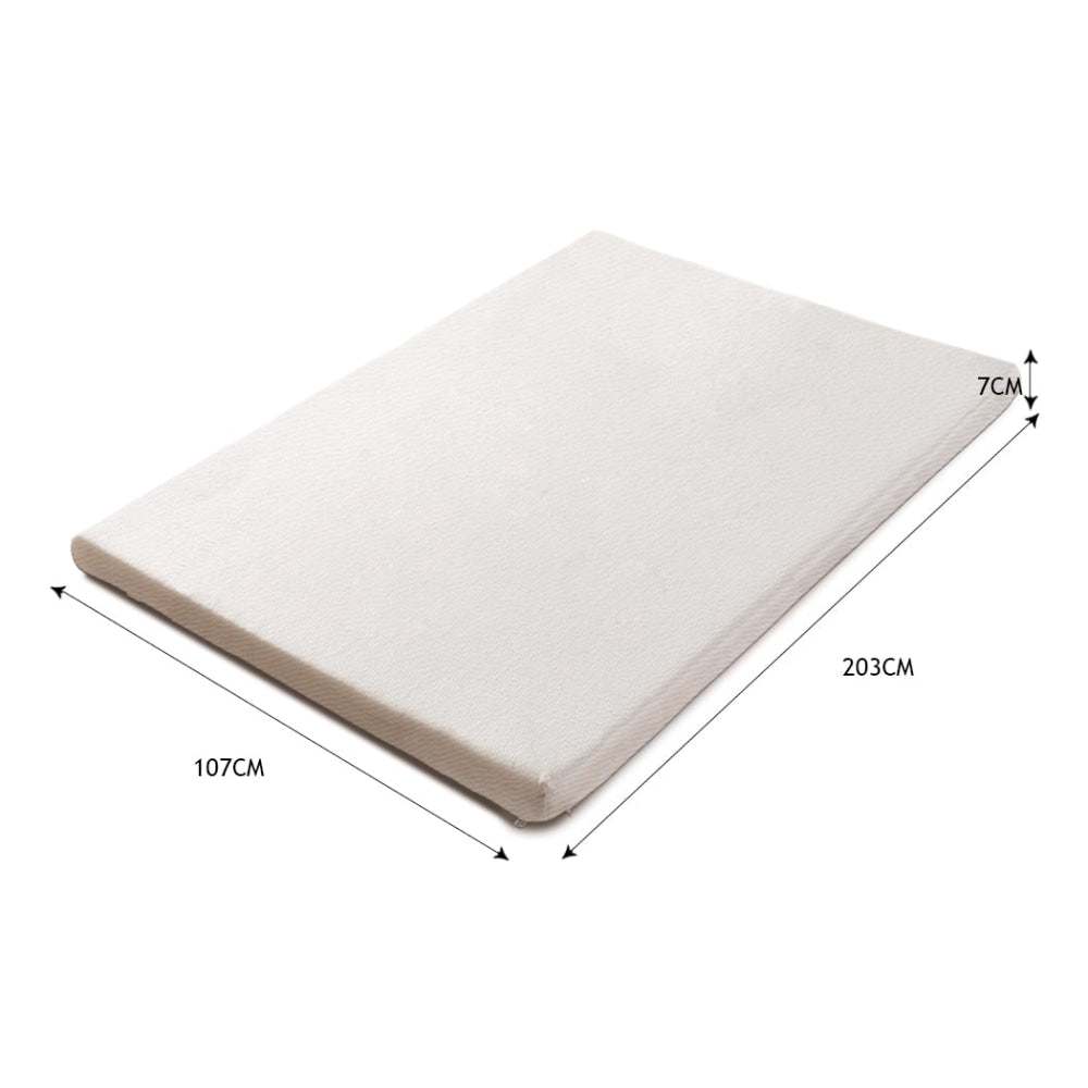 DreamZ 7cm Memory Foam Bed Mattress Topper Polyester Underlay Cover King Single Fast shipping On sale