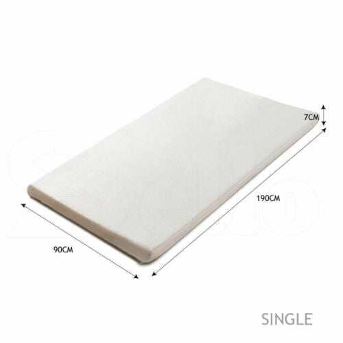 DreamZ 7cm Memory Foam Bed Mattress Topper Polyester Underlay Cover Single Fast shipping On sale