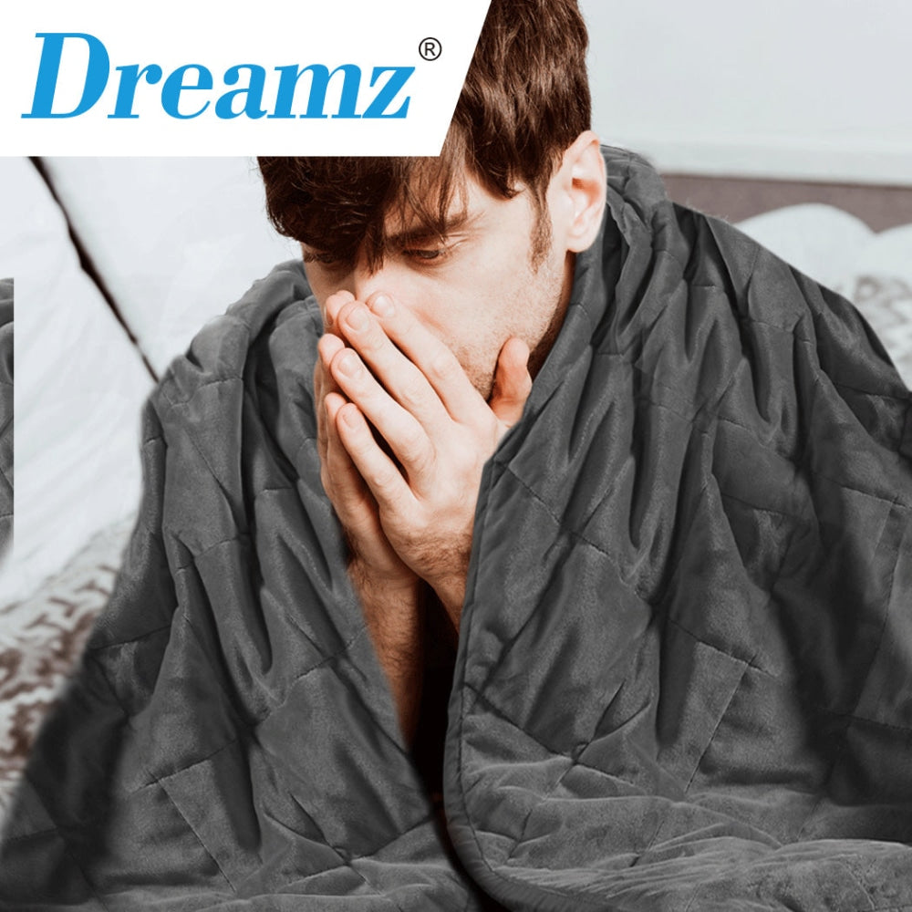 DreamZ 9KG Adults Size Anti Anxiety Weighted Blanket Gravity Blankets Grey Fast shipping On sale