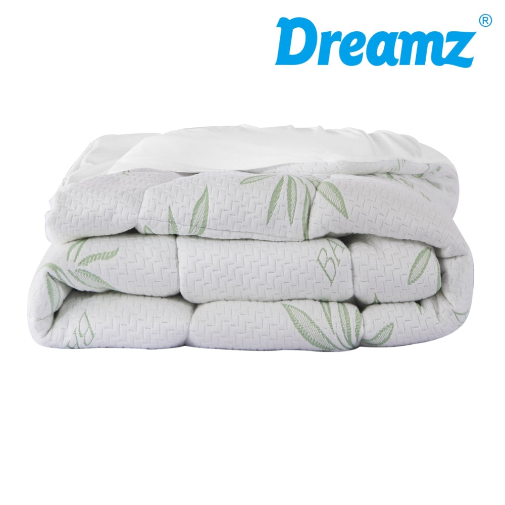 Dreamz Bamboo Pillowtop Mattress Topper Protector Waterproof Cool Cover Double Fast shipping On sale