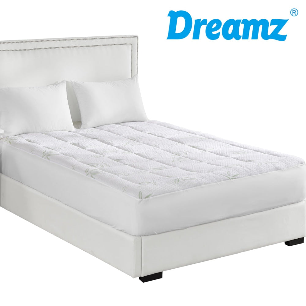 Dreamz Bamboo Pillowtop Mattress Topper Protector Waterproof Cool Cover Double Fast shipping On sale