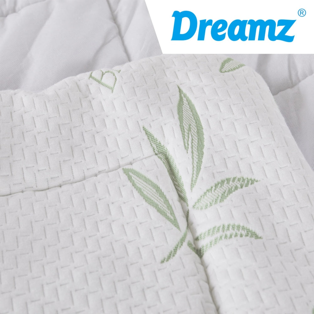 Dreamz Bamboo Pillowtop Mattress Topper Protector Waterproof Cool Cover Double Fast shipping On sale