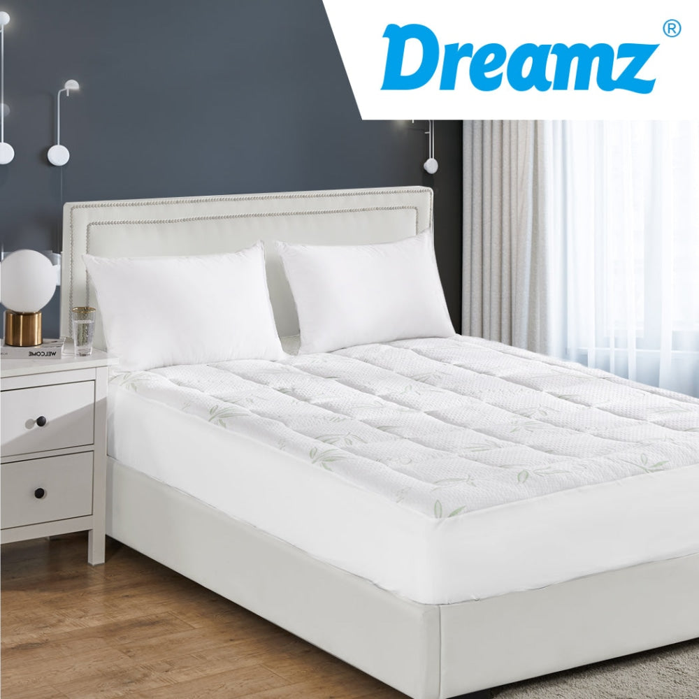 Dreamz Bamboo Pillowtop Mattress Topper Protector Waterproof Cool Cover Double Fast shipping On sale