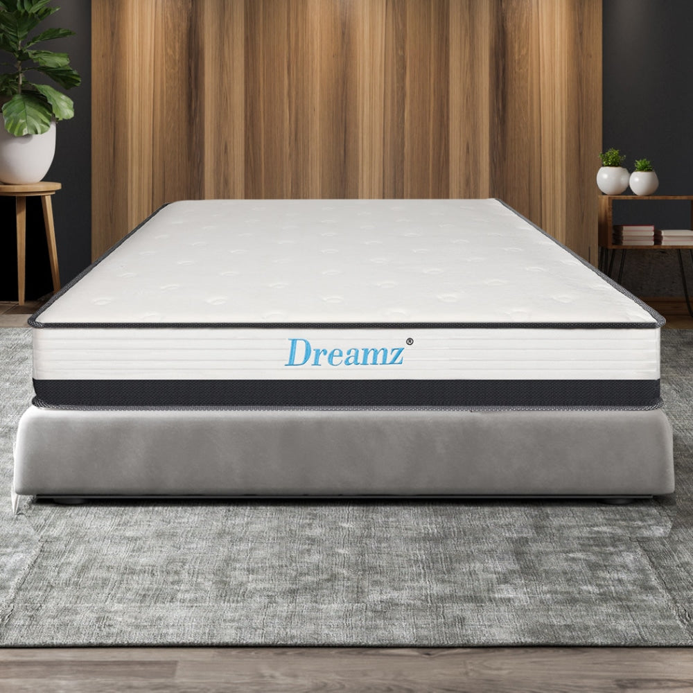 Dreamz Bedding Mattress Spring King Single Premium Bed Top Foam Medium Soft 21CM Fast shipping On sale