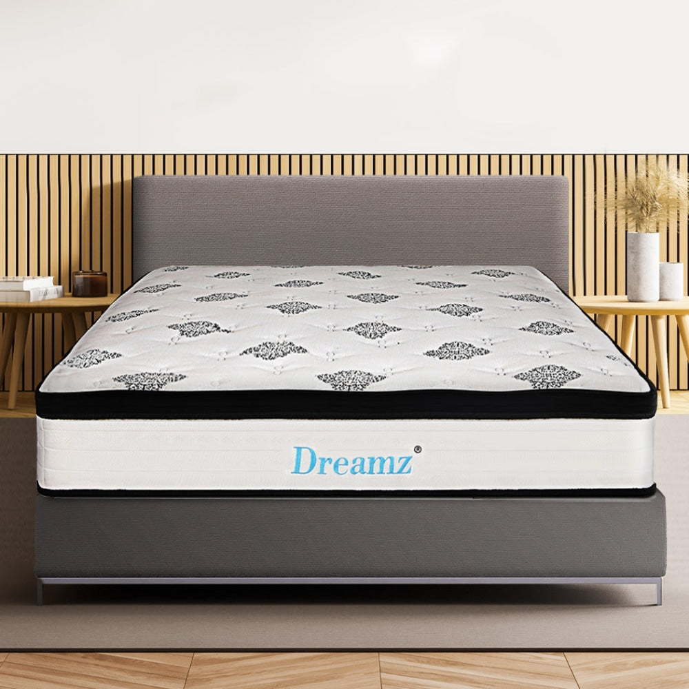 Dreamz Bedding Mattress Spring King Single Premium Bed Top Foam Medium Soft 30CM Fast shipping On sale