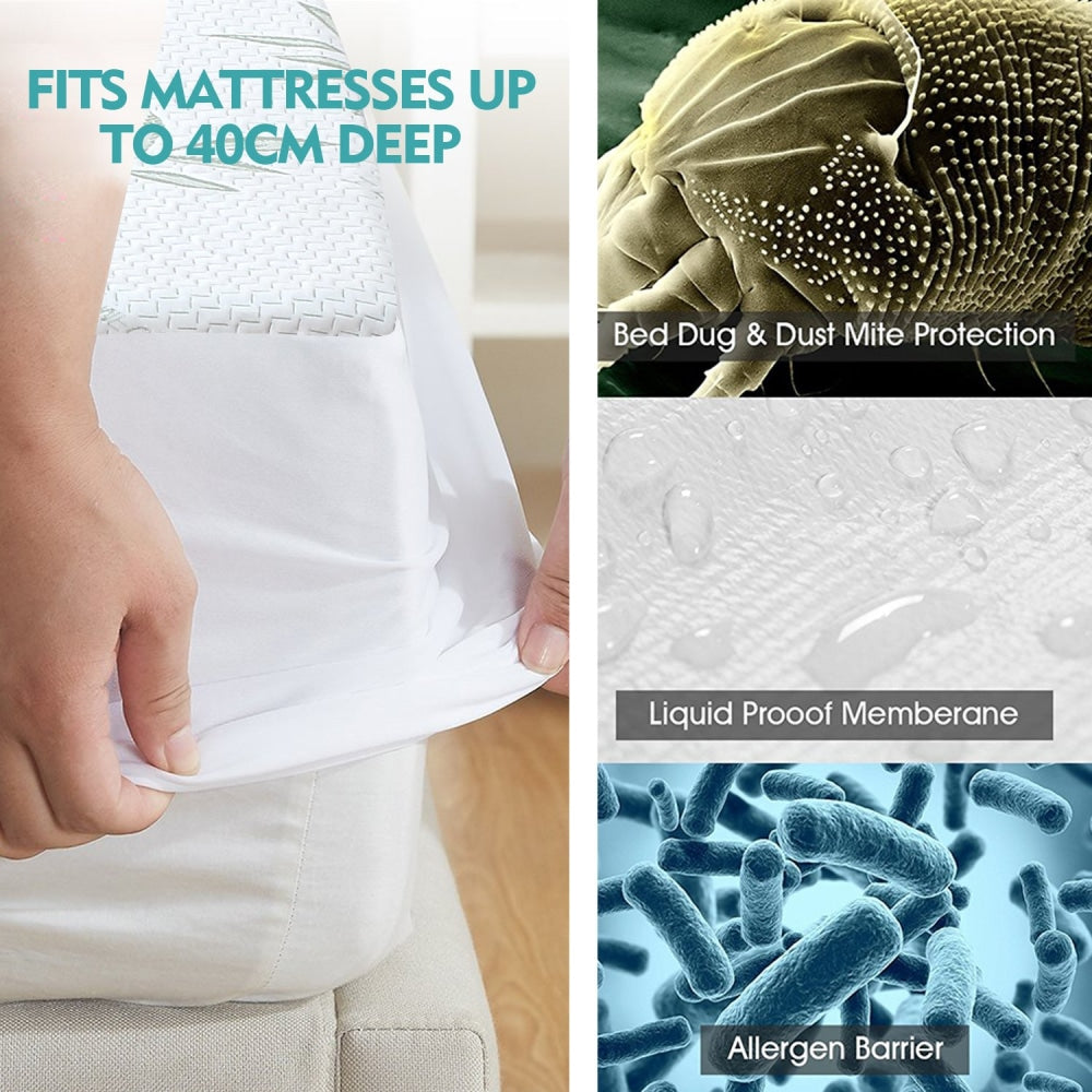 DreamZ Fitted Waterproof Bed Mattress Protectors Covers Single Protector Fast shipping On sale