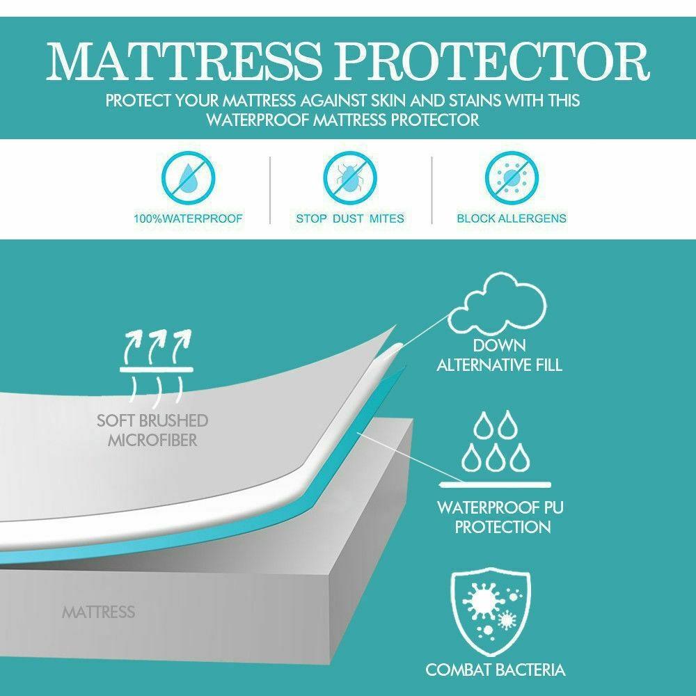 DreamZ Fitted Waterproof Mattress Protector with Bamboo Fibre Cover Single Size Fast shipping On sale