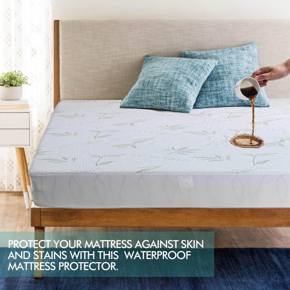 DreamZ Fitted Waterproof Mattress Protector with Bamboo Fibre Cover Single Size Fast shipping On sale