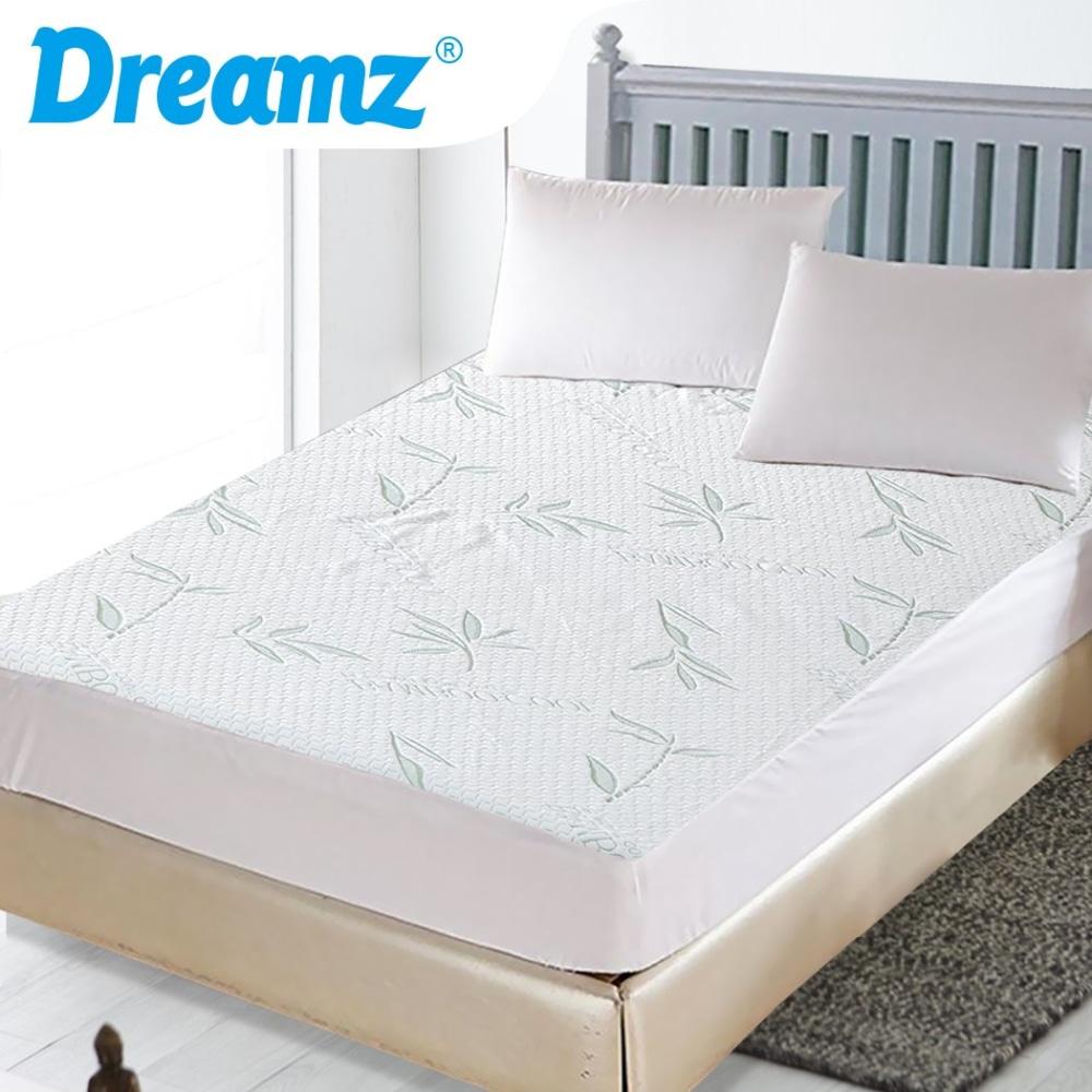 DreamZ Fully Fitted Waterproof Breathable Bamboo Mattress Protector Double Size Fast shipping On sale
