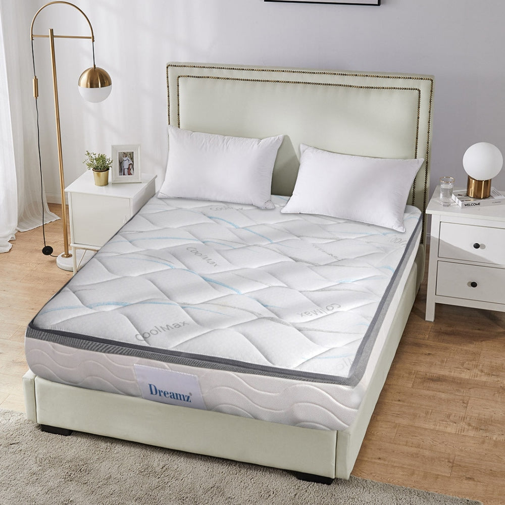 Dreamz Mattress King Size Bed Top Pocket Spring Medium Firm Premium Foam 25CM Fast shipping On sale