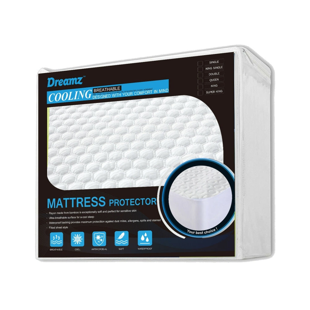 DreamZ Mattress Protector Topper Polyester Cool Cover Waterproof King Single Fast shipping On sale