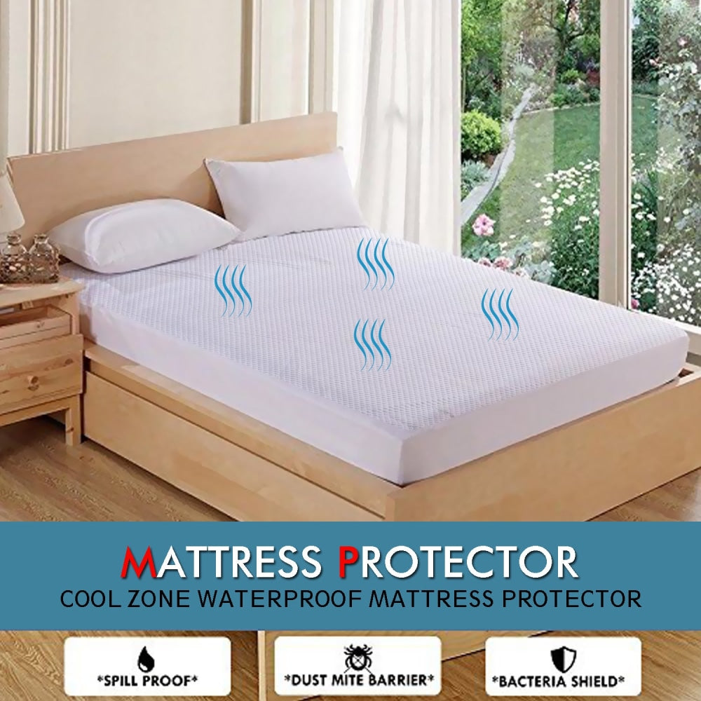 DreamZ Mattress Protector Topper Polyester Cool Cover Waterproof King Single Fast shipping On sale