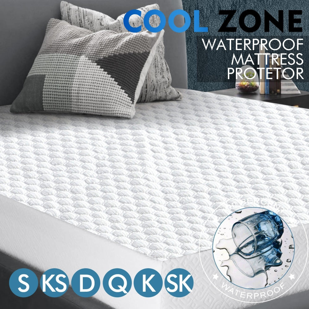 DreamZ Mattress Protector Topper Polyester Cool Cover Waterproof Super King Fast shipping On sale