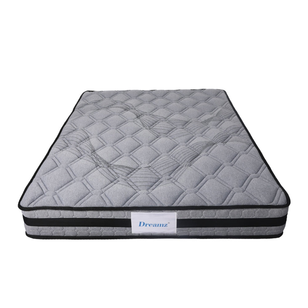 Dreamz Mattress Spring Foam Medium Firm All Size 22CM Single Dark Grey Fast shipping On sale