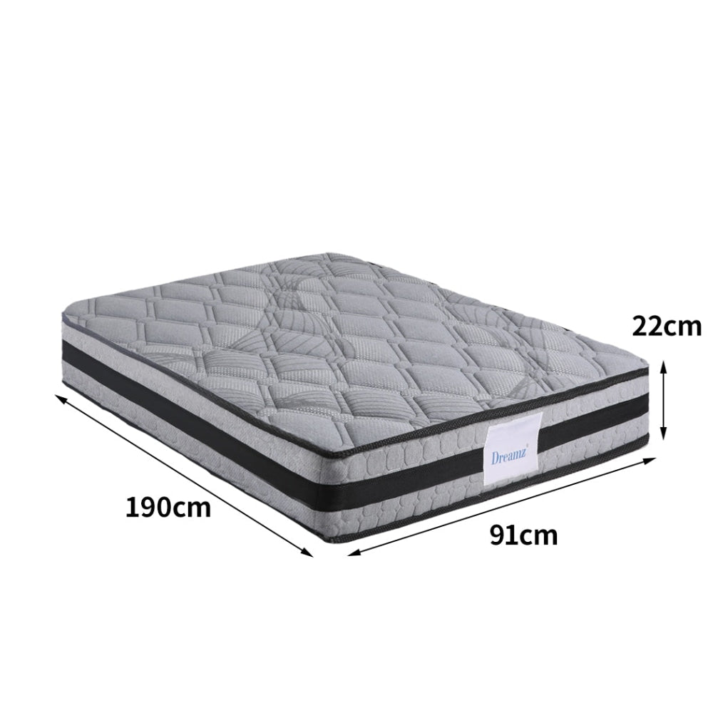 Dreamz Mattress Spring Foam Medium Firm All Size 22CM Single Dark Grey Fast shipping On sale