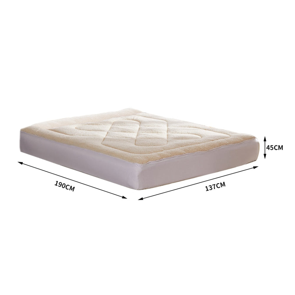 Dreamz Mattress Topper 100% Wool Underlay Reversible Mat Pad Protector Double Fast shipping On sale