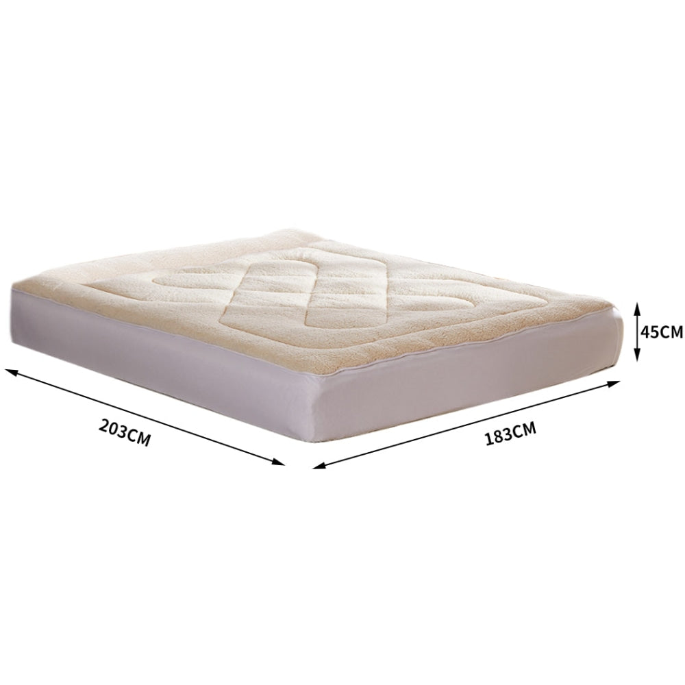 Dreamz Mattress Topper 100% Wool Underlay Reversible Mat Pad Protector King Fast shipping On sale