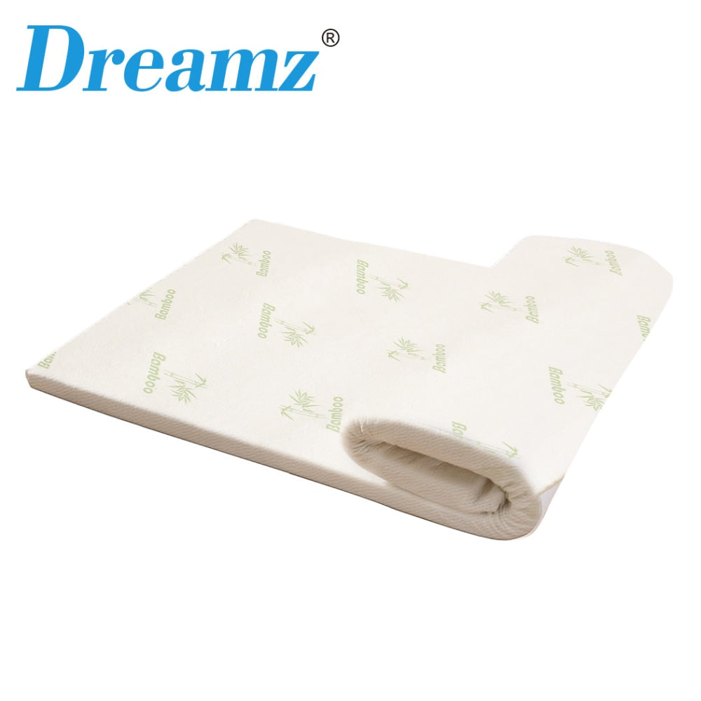 DreamZ Memory Foam Mattress Topper Bamboo Cover Washable 8CM Underlay Mat Double Fast shipping On sale