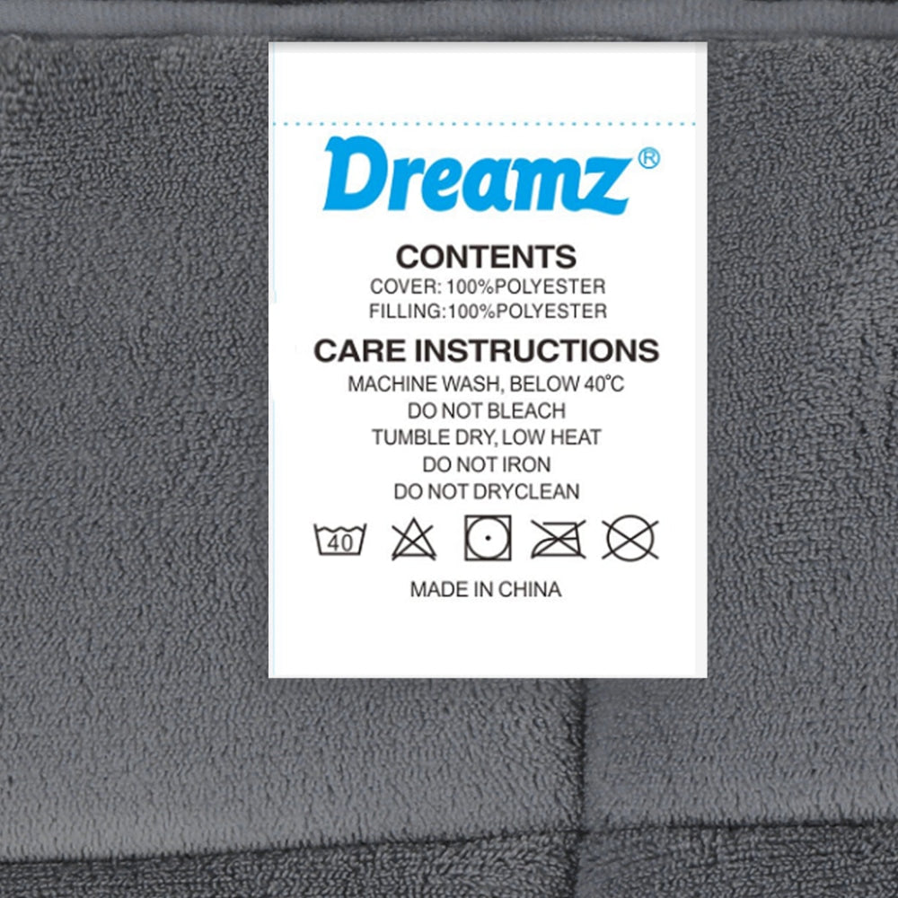 DreamZ Quilt Doona Comforter Blanket Velvet Winter Warm Queen Bedding Grey Fast shipping On sale