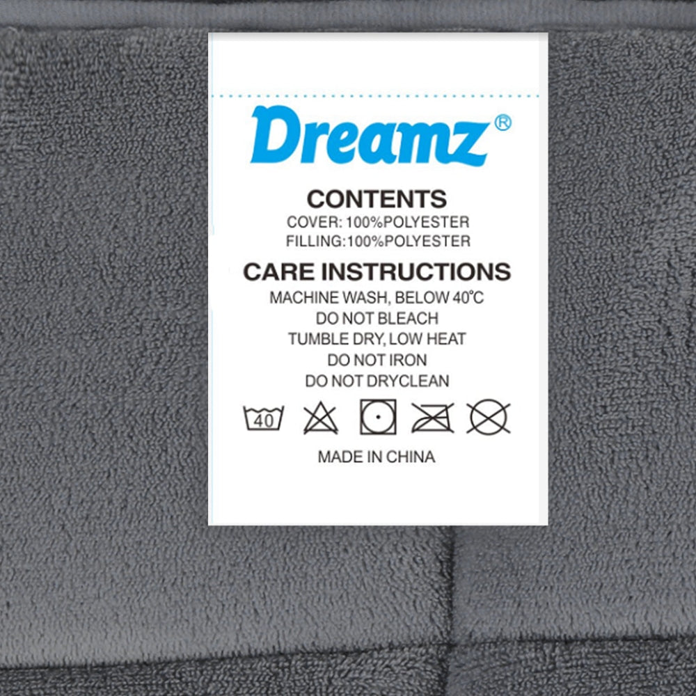 DreamZ Quilt Doona Comforter Blanket Velvet Winter Warm Super King Bedding Grey Fast shipping On sale