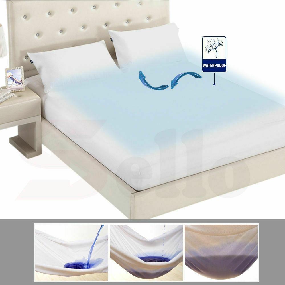 DreamZ Terry Cotton Fully Fitted Waterproof Mattress Protector in Queen Size Fast shipping On sale