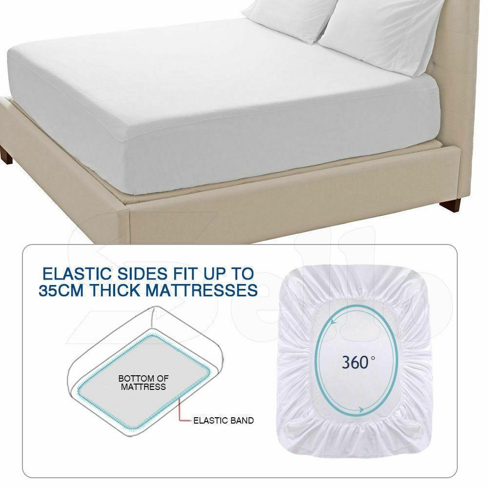 DreamZ Terry Cotton Fully Fitted Waterproof Mattress Protector in Queen Size Fast shipping On sale