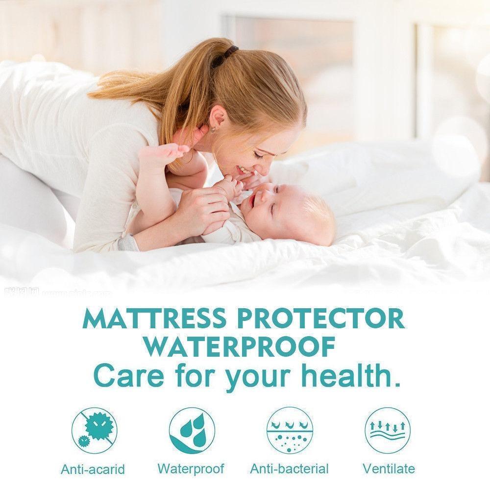 DreamZ Terry Cotton Fully Fitted Waterproof Mattress Protector in Queen Size Fast shipping On sale