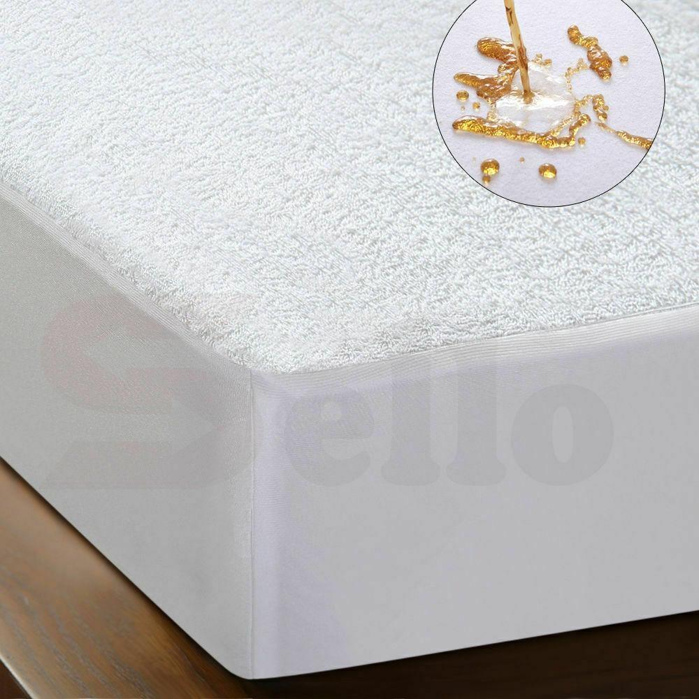 DreamZ Terry Cotton Fully Fitted Waterproof Mattress Protector in Queen Size Fast shipping On sale