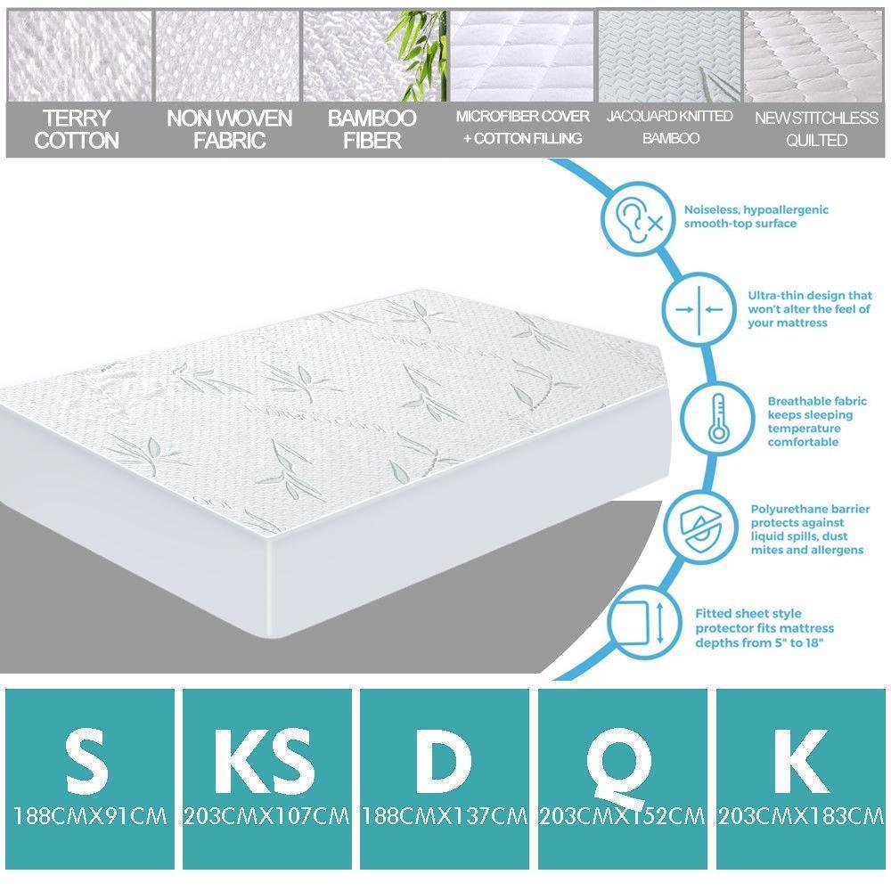 DreamZ Terry Cotton Fully Fitted Waterproof Mattress Protector King Single Size Fast shipping On sale