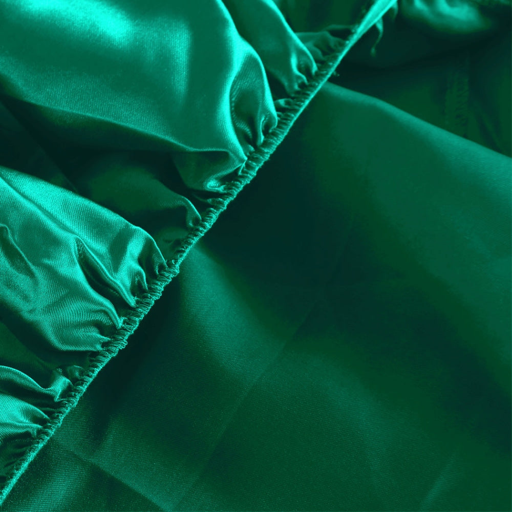 DreamZ Ultra Soft Silky Satin Bed Sheet Set in King Single Size Teal Colour Fast shipping On sale