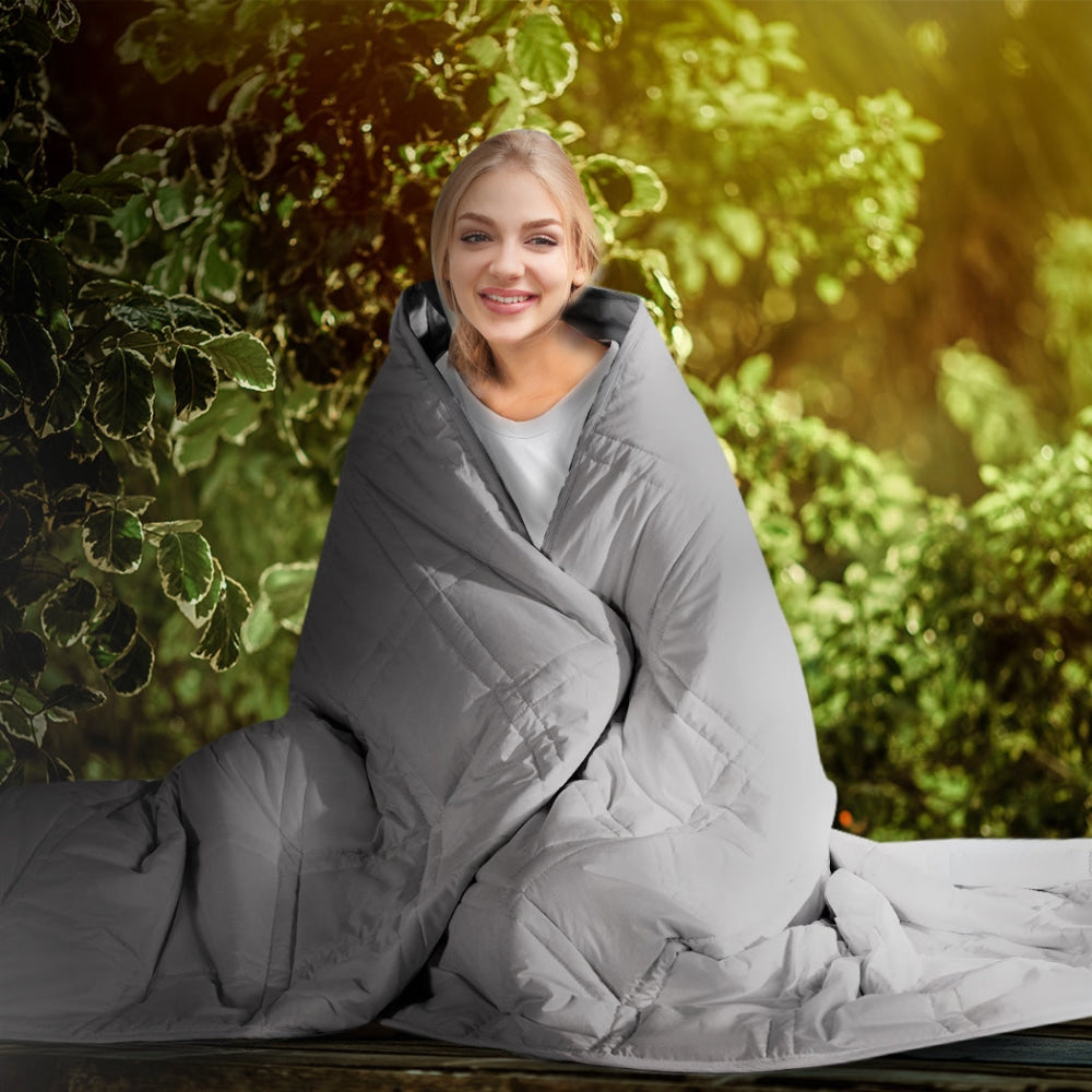 Dreamz Weighted Blanket Cotton Heavy Gravity Adults Deep Relax Relief 5KG Grey Fast shipping On sale