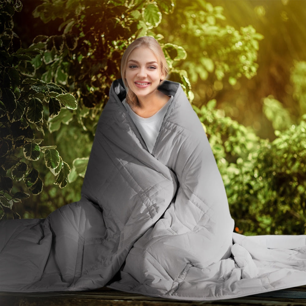 Dreamz Weighted Blanket Cotton Heavy Gravity Adults Deep Relax Relief 7KG Grey Fast shipping On sale