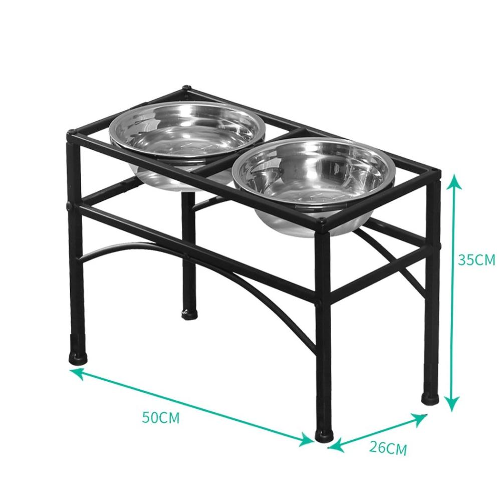 Dual Elevated Raised Pet Dog Puppy Feeder Bowl Stainless Steel Food Water Stand Supplies Fast shipping On sale