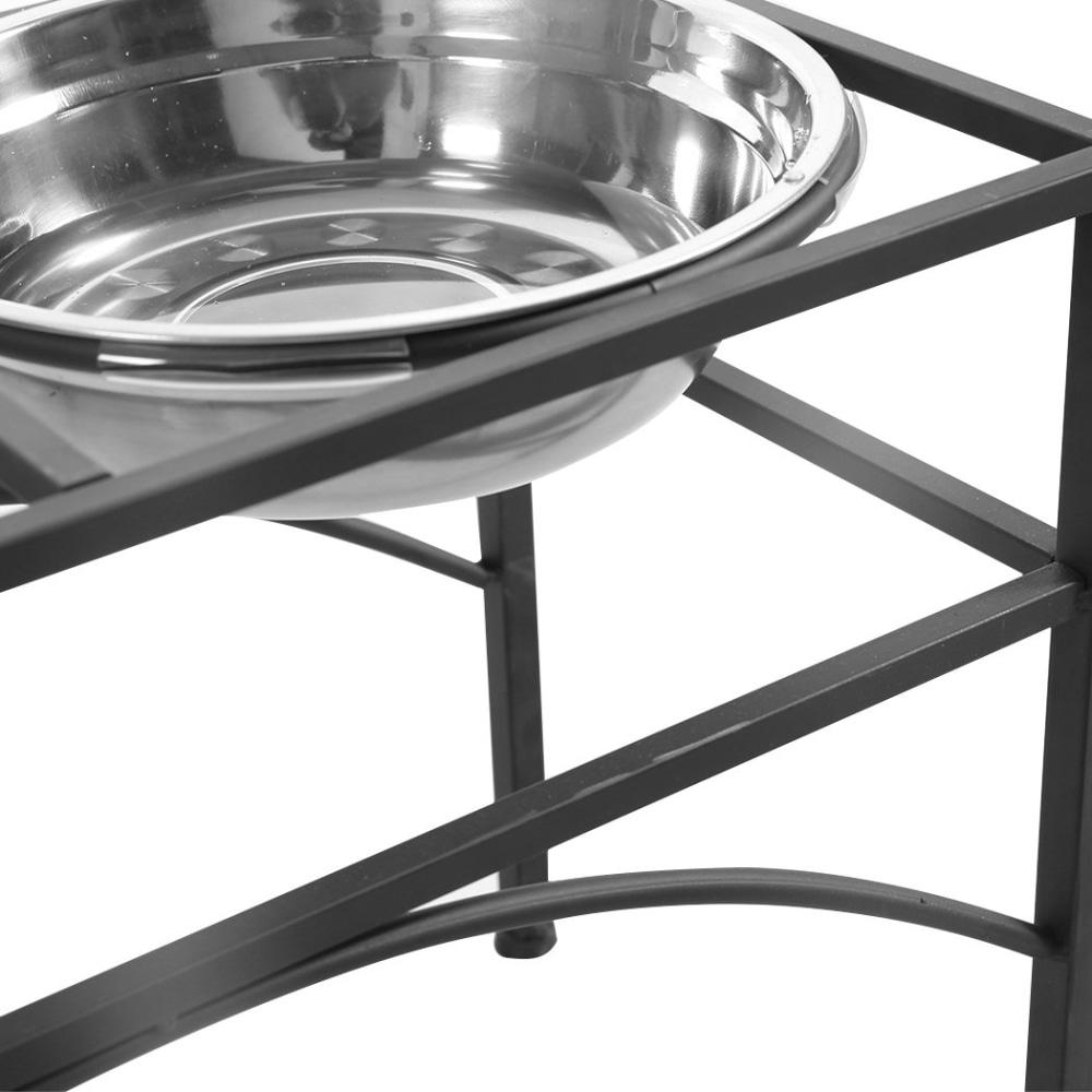 Dual Elevated Raised Pet Dog Puppy Feeder Bowl Stainless Steel Food Water Stand Supplies Fast shipping On sale