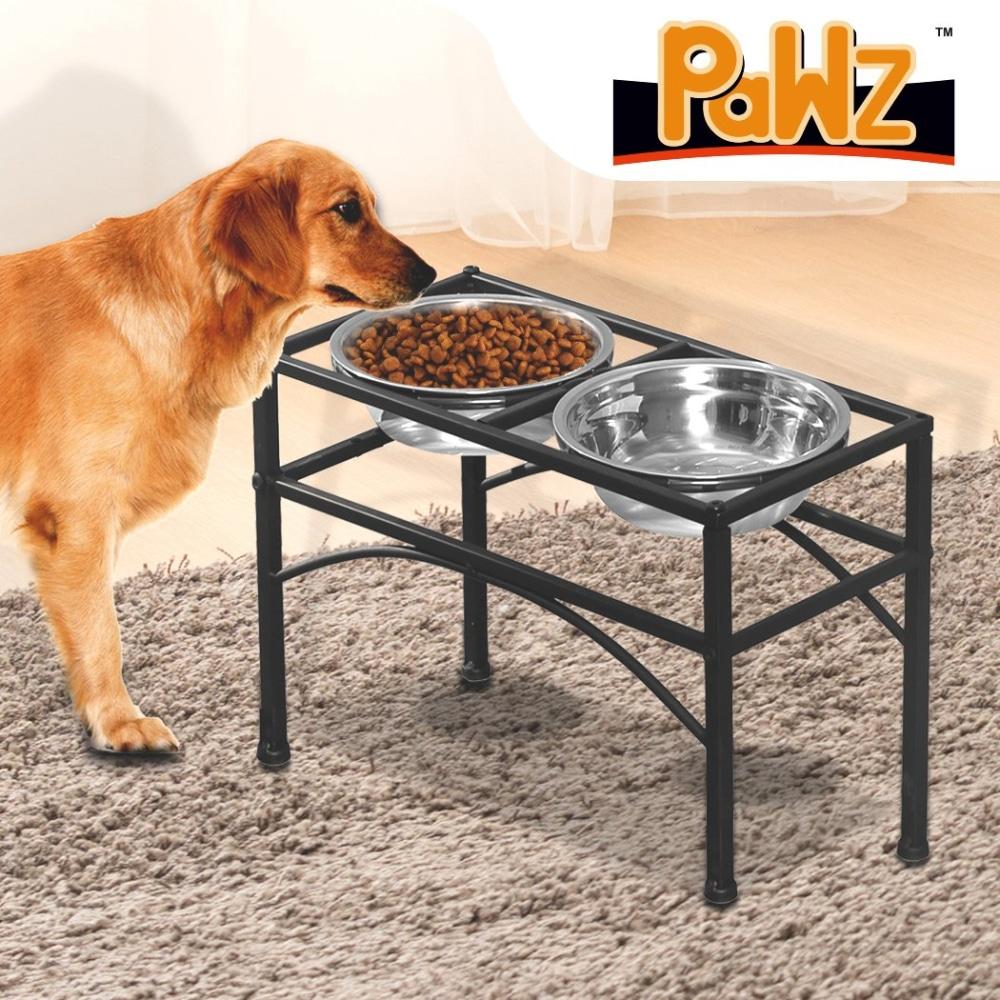 Dual Elevated Raised Pet Dog Puppy Feeder Bowl Stainless Steel Food Water Stand Supplies Fast shipping On sale