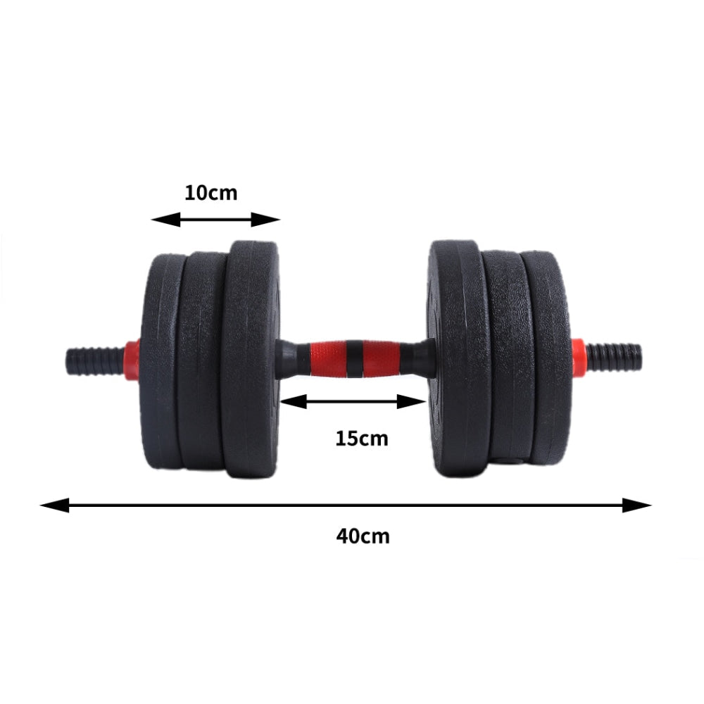 Dumbbells Barbell Weight Set 20KG Adjustable Rubber Home GYM Exercise Fitness Sports & Fast shipping On sale